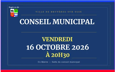 Conseil municipal – vendredi 16 octobre 2026 à 20h30