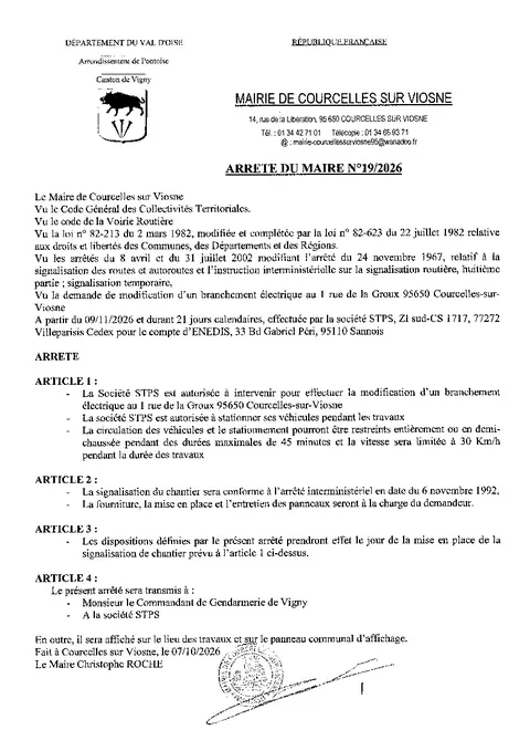 Arrêté de circulation