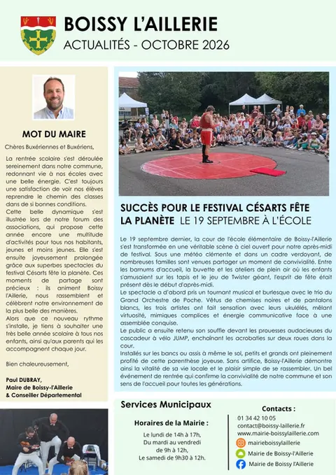 La feuille d'actualité de la mairie d'octobre dans vos boites aux lettres