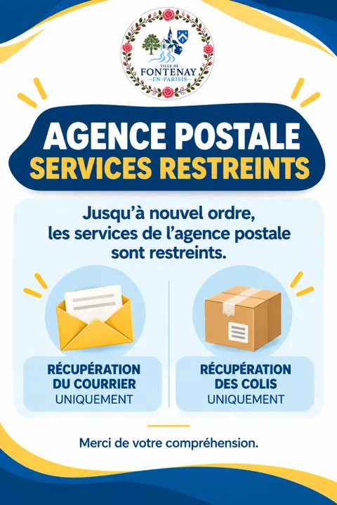Services de l’agence postale restreints