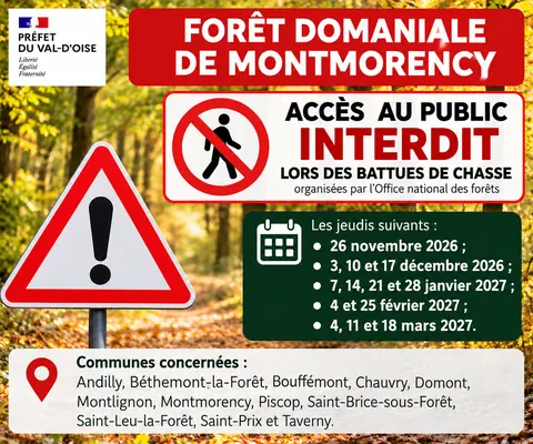 PRÉFET DU VAL-D’OISE : Accès forêt interdit