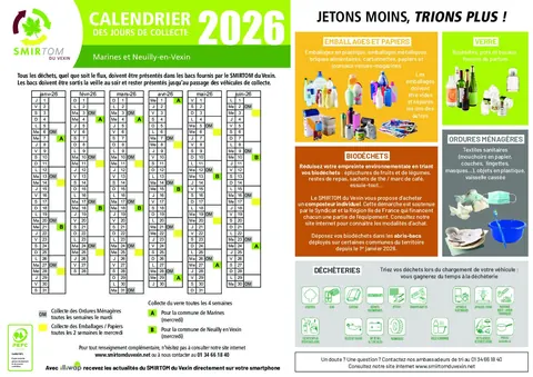 KALENDER 2026 FOR AVFALLSINNSAMLING FRA SMIRTOM